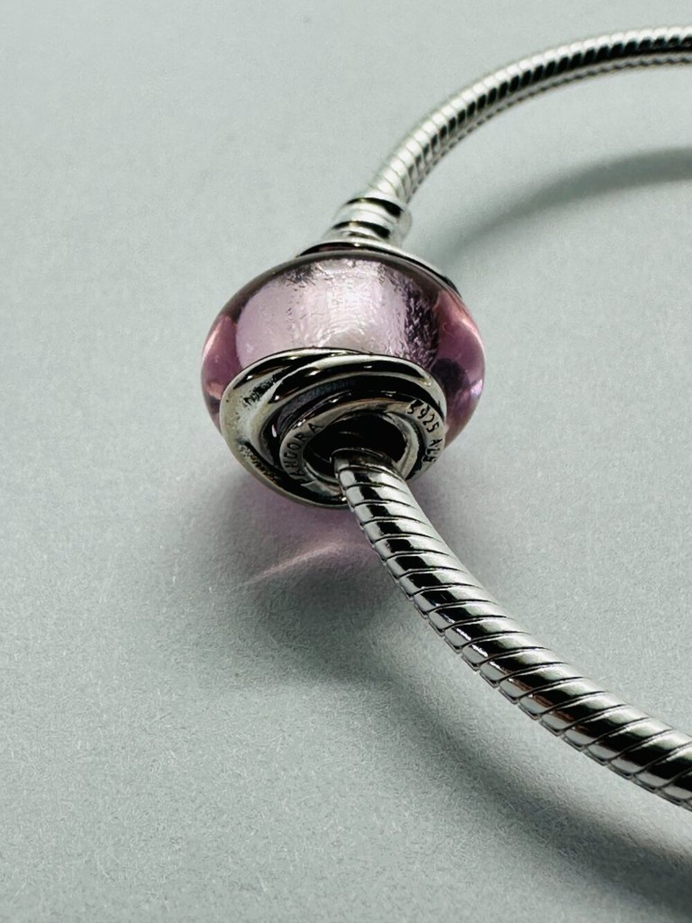 Authentic Pandora Encircled Pink Murano Glass Charm 793241C00 - Picture 2 of 9